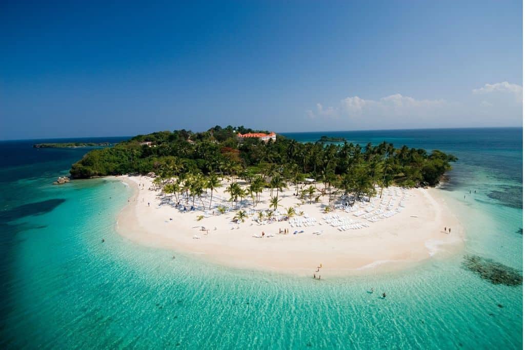 Arial view of Cayo Levantado 