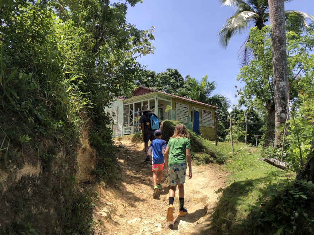 Boys hiking to El Limon waterfall