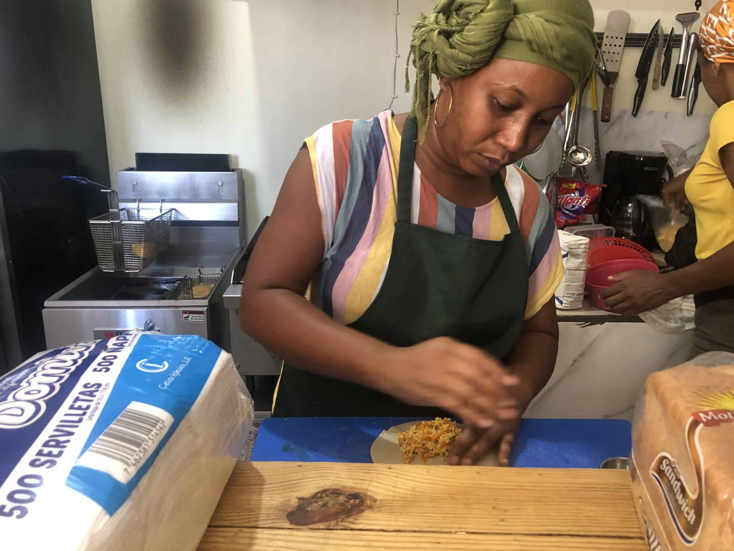 Hand making empanadas at D'Jariel's