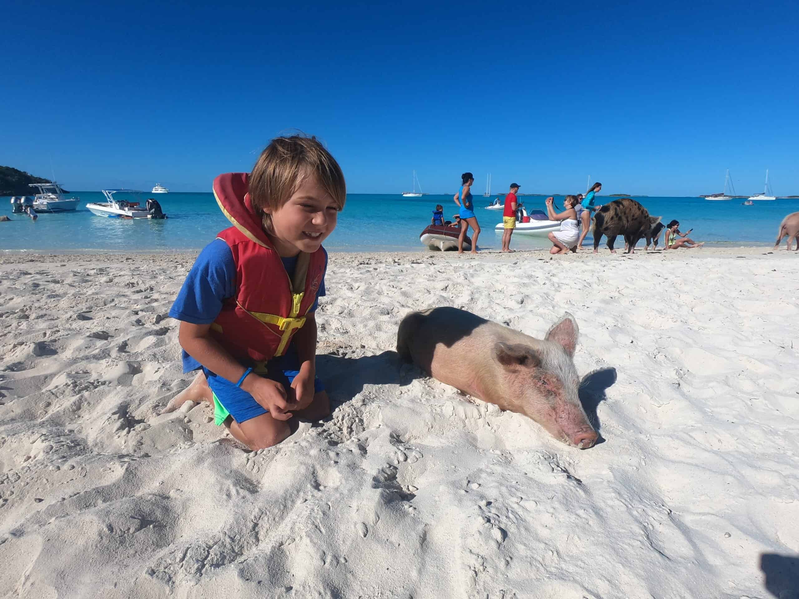 Our first trip to pig beach on Big Majors Cay.