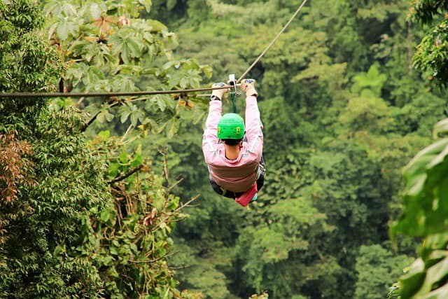 Person on a zipline