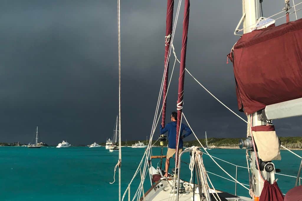 Thunderstorm at anchor